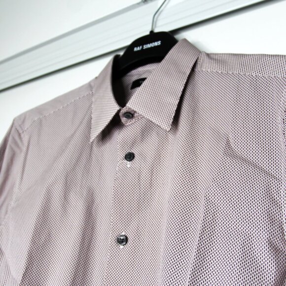 BNWT AW20 THEORY SYLVAIN DK PIMENTO DOUBLE GEOPRINT SHIRT S - Picture 4 of 10